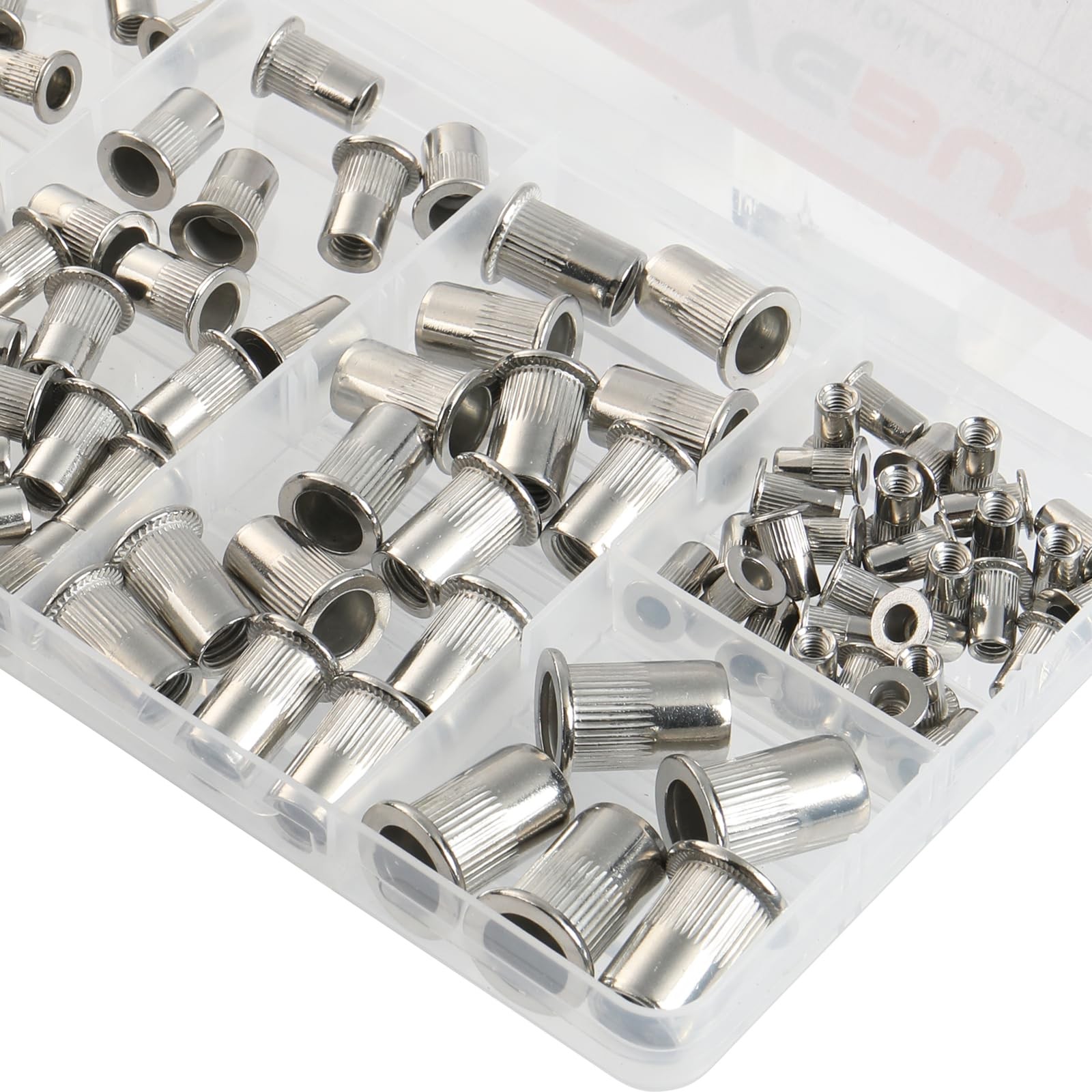 VGBUY 100Pcs Metric Rivet Nut Kit, Rivet Nuts Assortment M4 M5 M6 M8 M10, 304…