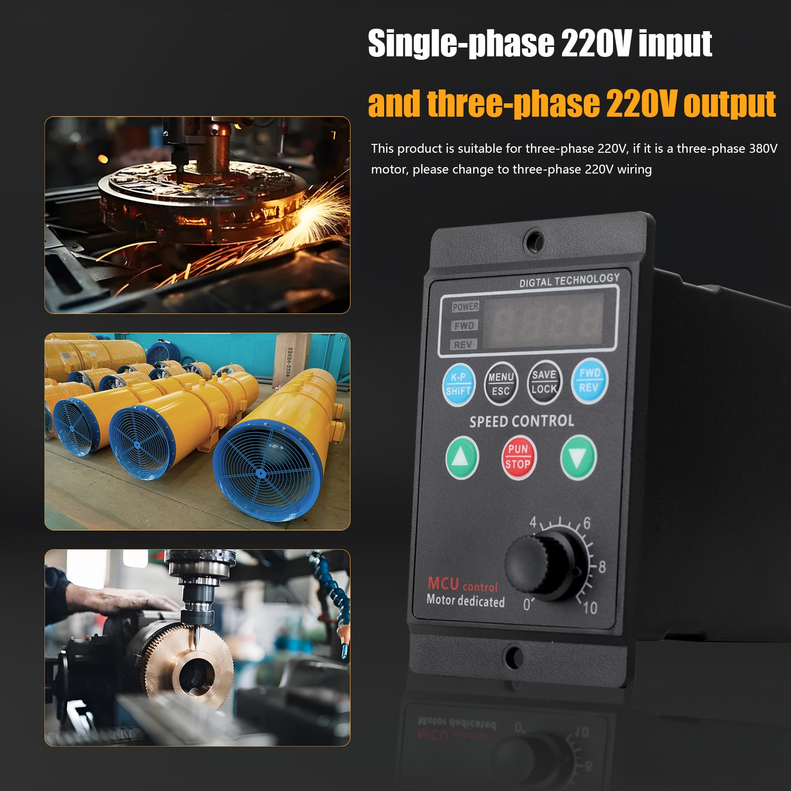 Single To 3 Phase 750W 1HP 110/220V Variable Frequency Drive Inverter VFD VSD