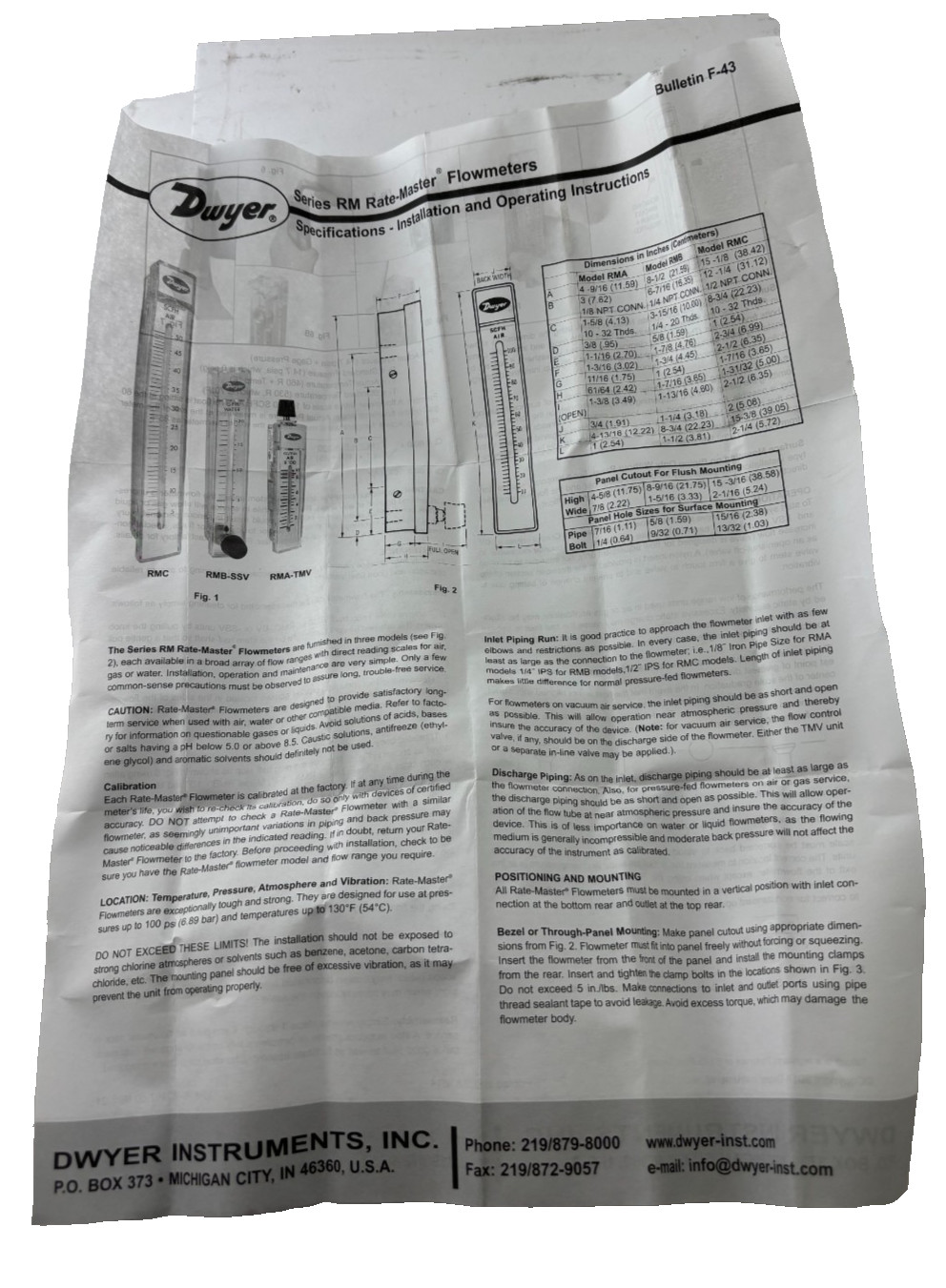 Dwyer RMA-26-SSV Rate-Master Flow Meter 1–5 L/min Air 1/8″ NPT SS Valve
