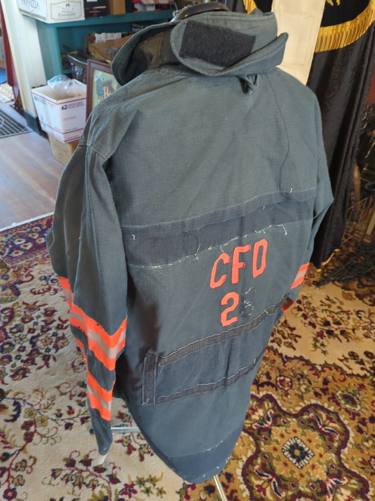Vintage Retired Firefighter Turnout JACKET FIRE COAT USED 44 X 35 SHELL ONLY!!
