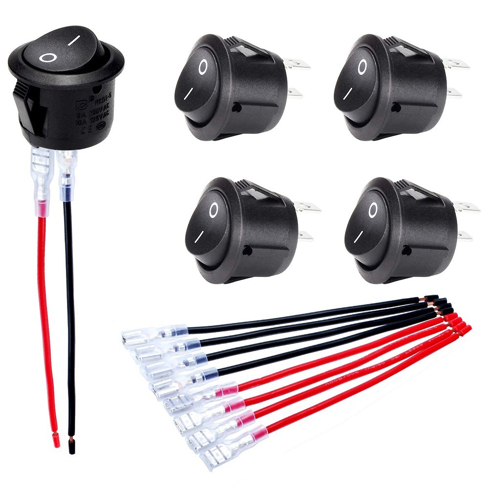 MINI Toggle Rocker DC12V-24V ON/OFF 2 Pin Switch Cable Group Round YJ-SW019