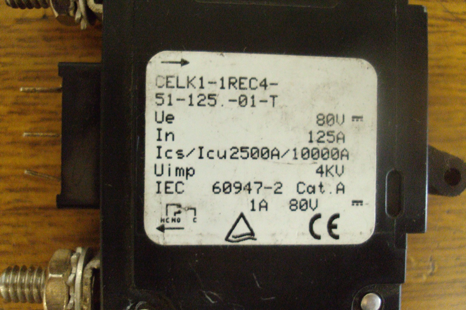 New Airpax 125 Amp Breaker Bullet Style Single Pole 3 Pin CELK1-1REC4-51-125 -01