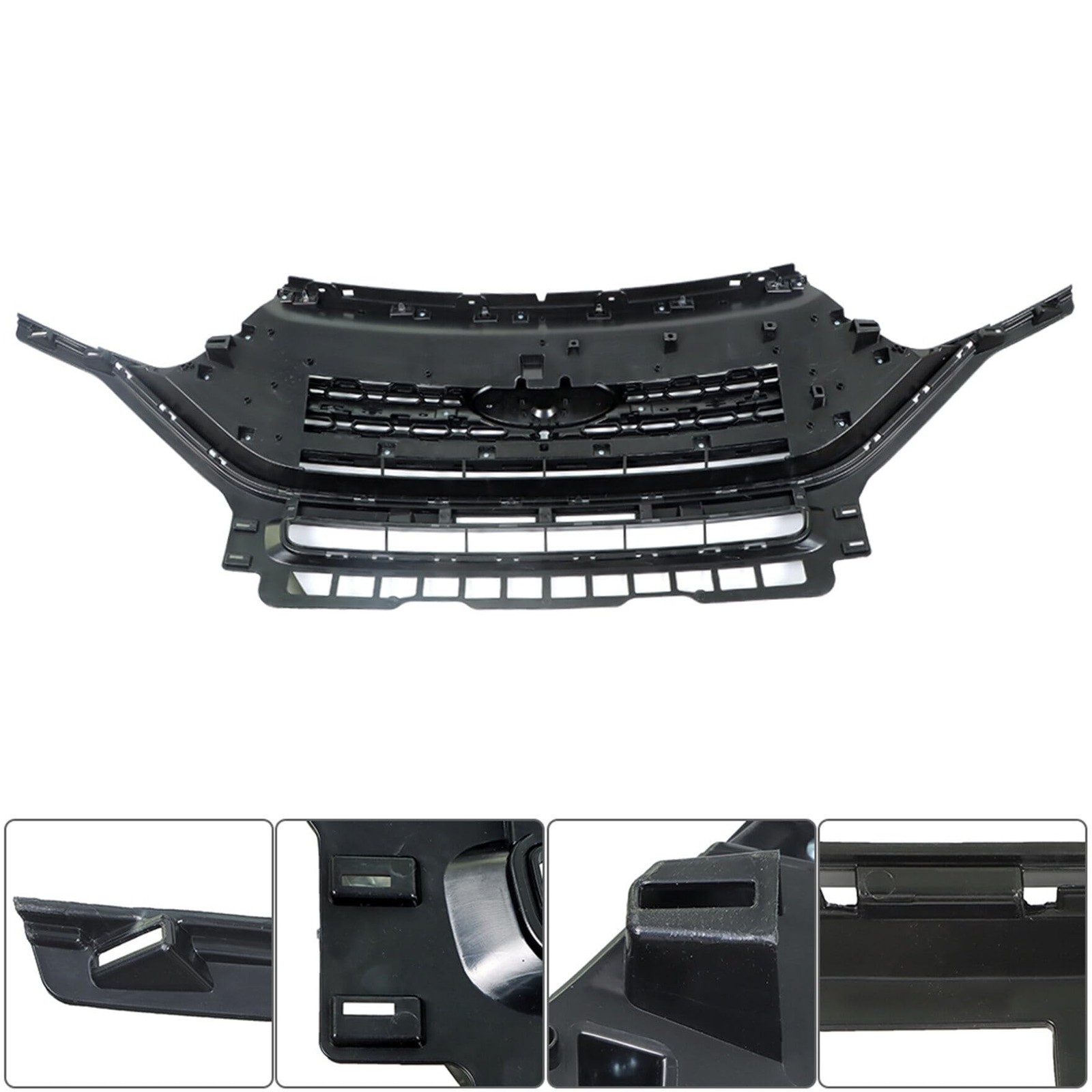 Replacement for Explorer XLT 2020 2021 Front Grille Gloss Black with Chrome