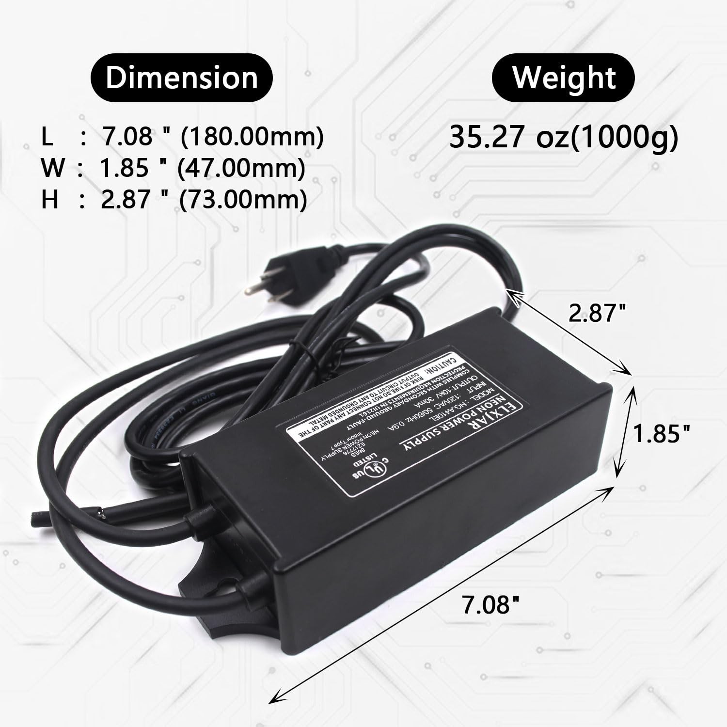 10Kv 10000V 30Ma NG.A410EL Neon Sign Transformer Power Supply for Glass Neon Tub