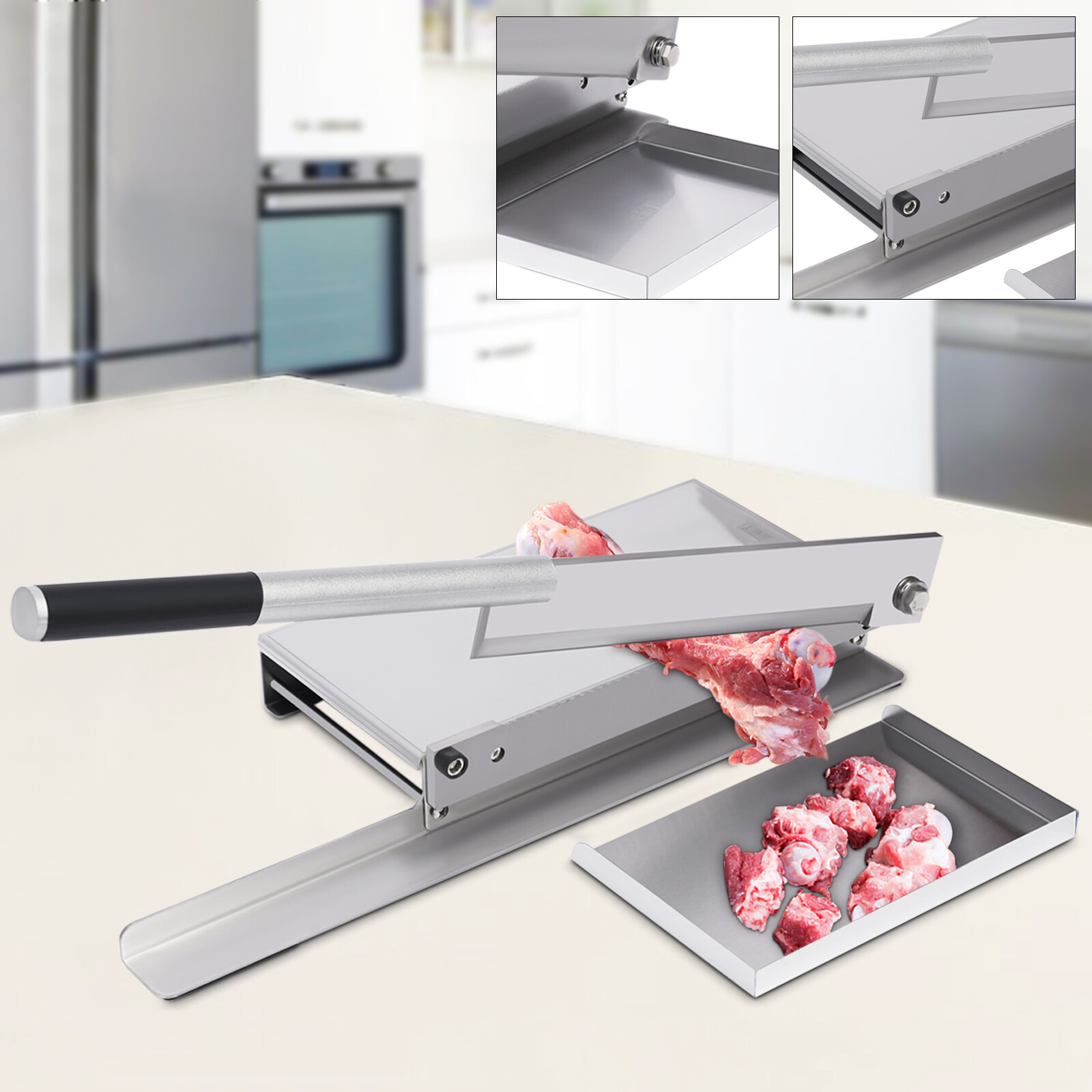 Stainless Steel Guillotine Bone Cutter 36cm Blade 1cm Thick Extended Handle