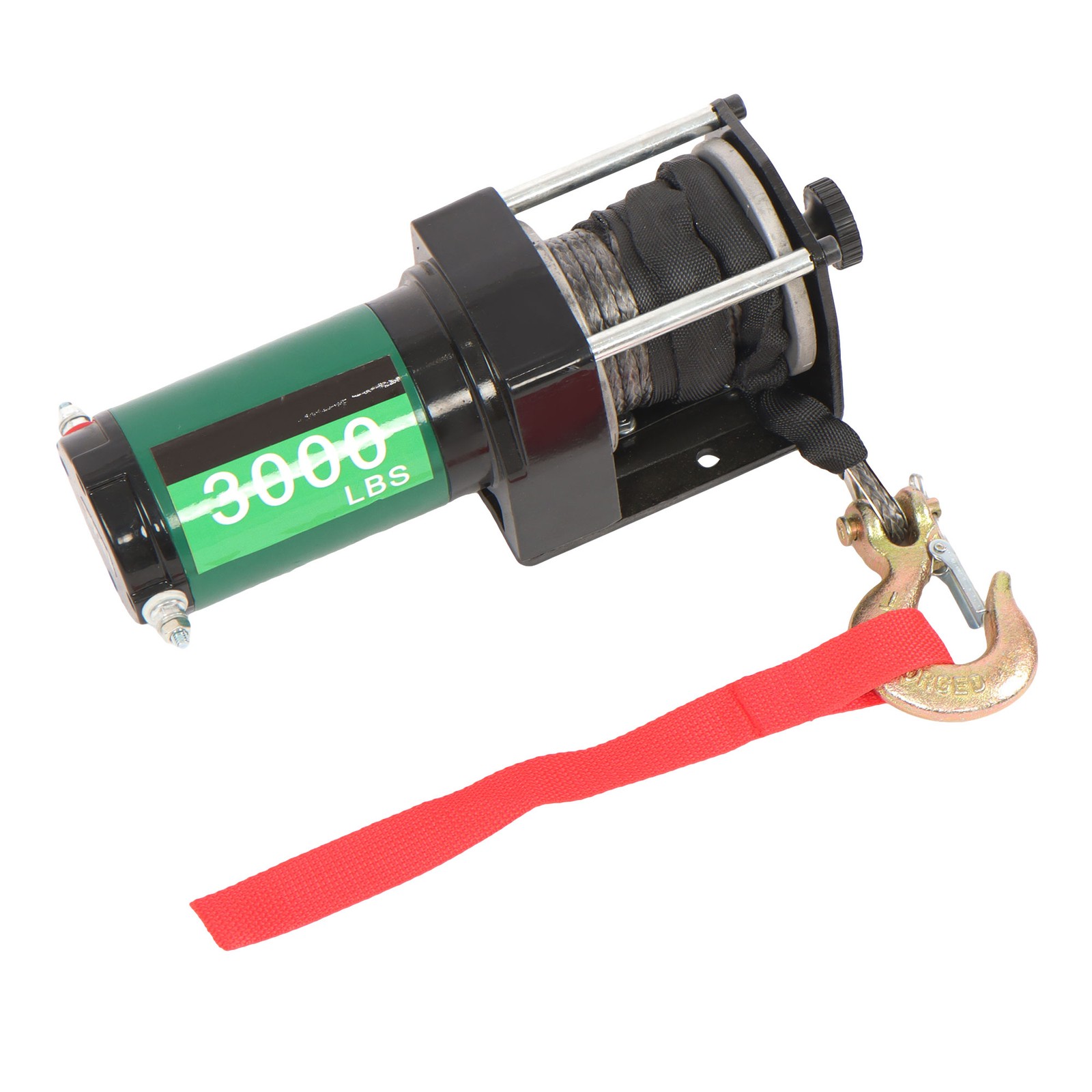 Electric Winch 3000 lbs 12VDC/1.3HP Synthetic Rope for Towing ATV/UTV 1/4″ Hook