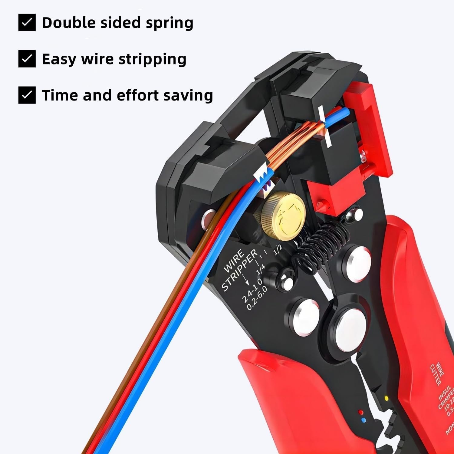5 in 1 Self-Adjusting Wire Stripper Crimping Tool for 10-24 AWG
