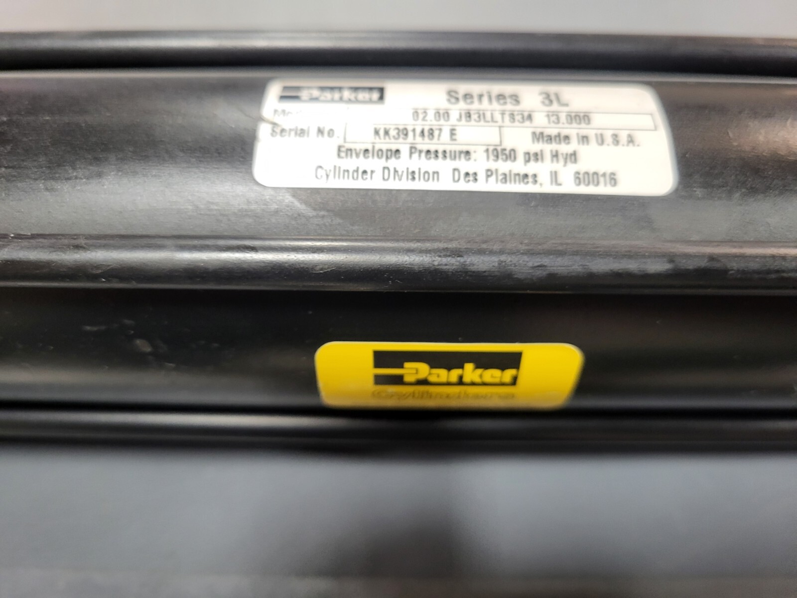 PARKER 02.00 JB3LLTS34 13.000 HYDRAULIC CYLINDER, SERIES 3L, 0921D
