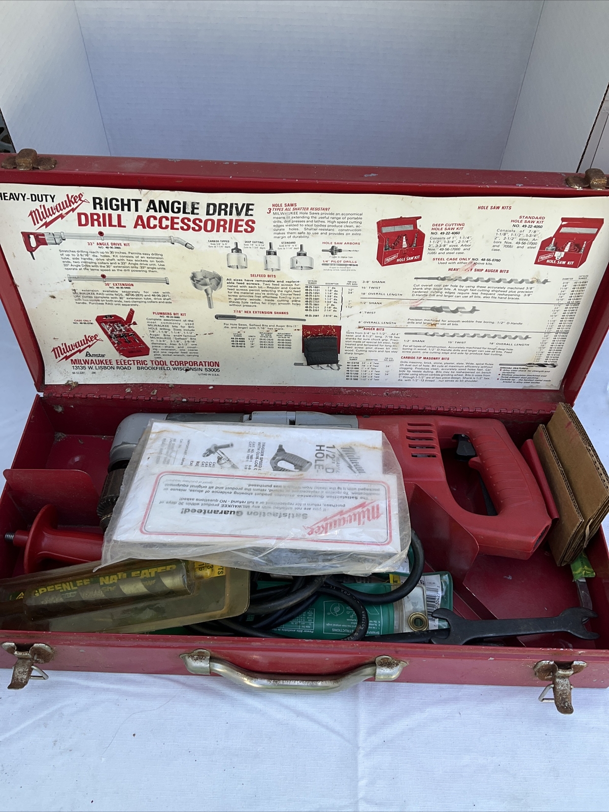 Milwaukee 1107-1 1/2 inch Right Angle Drill With Metal Case