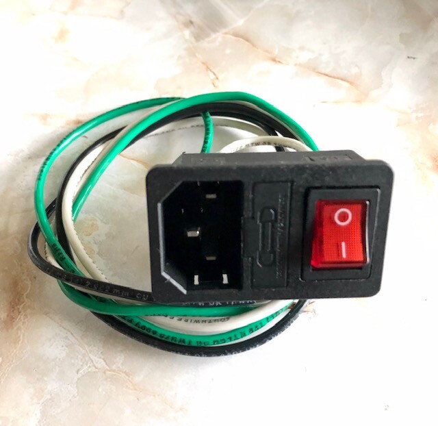 Wired assembled Power Socket with Fuse Switch 3 Pin IEC320 C14 USA PLug