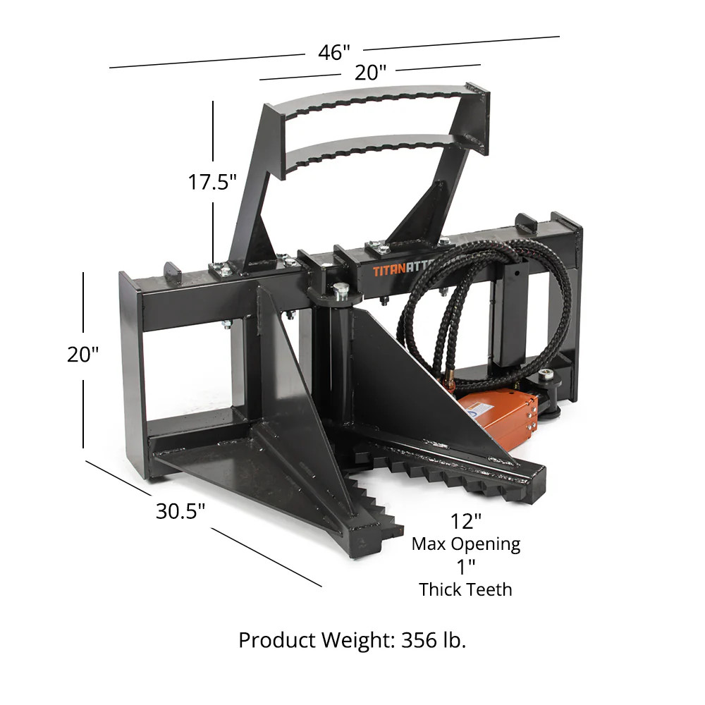 Titan Attachments Post and Tree Puller for Skid Steers, Includes Push Bar Guard