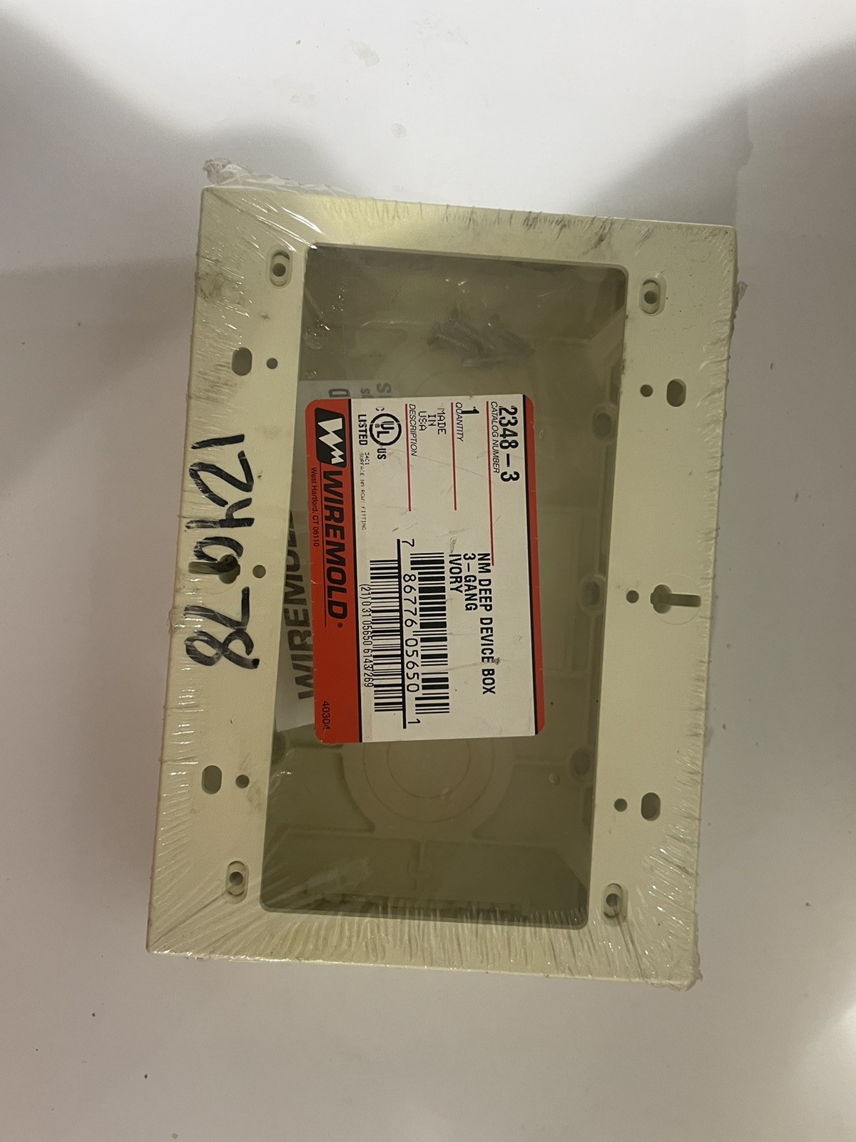 Three Gang Box Fitting Ivory PVC