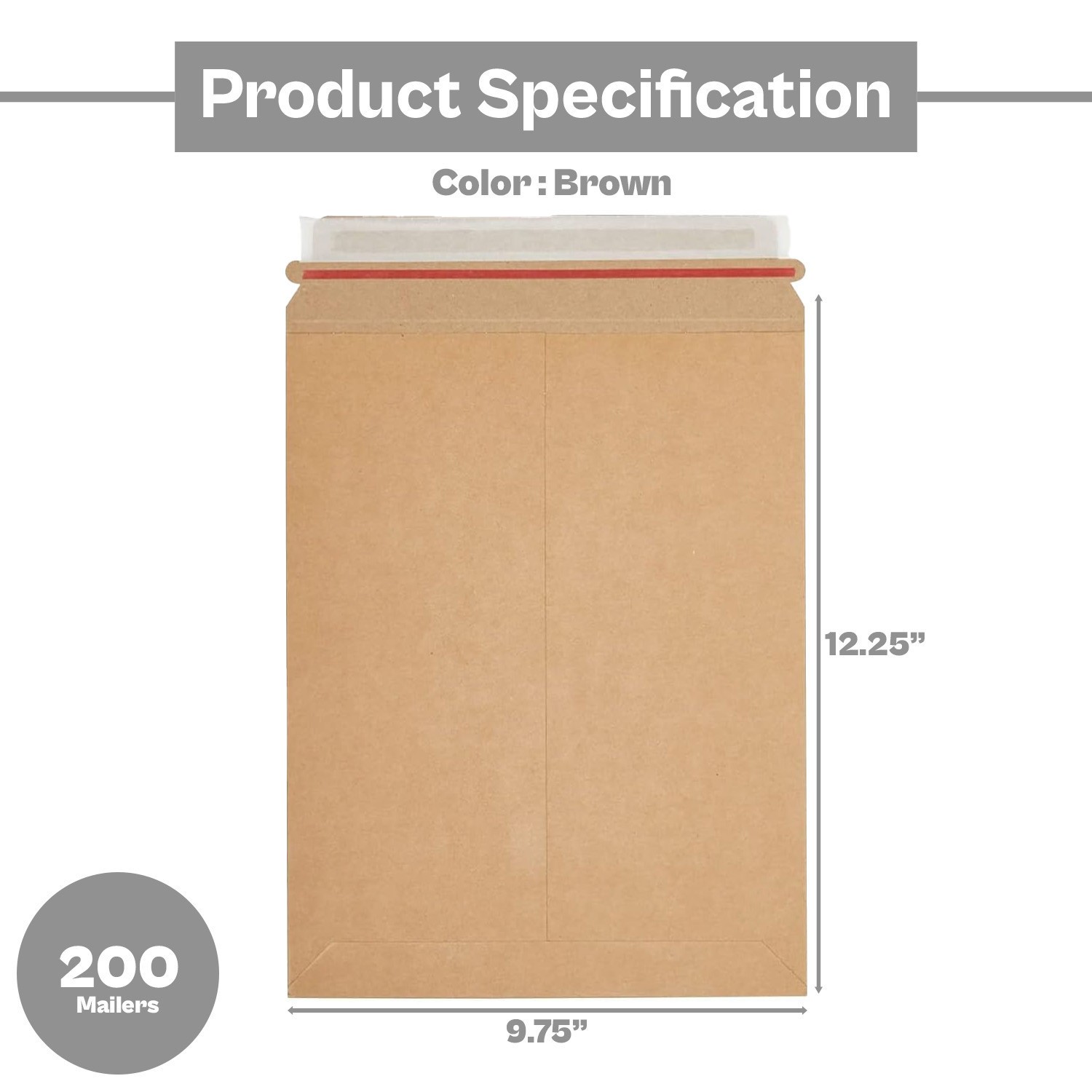 200 – 9.75×12.25 Kraft Rigid Photo Document Mailers Cardboard Envelopes 28 pt.