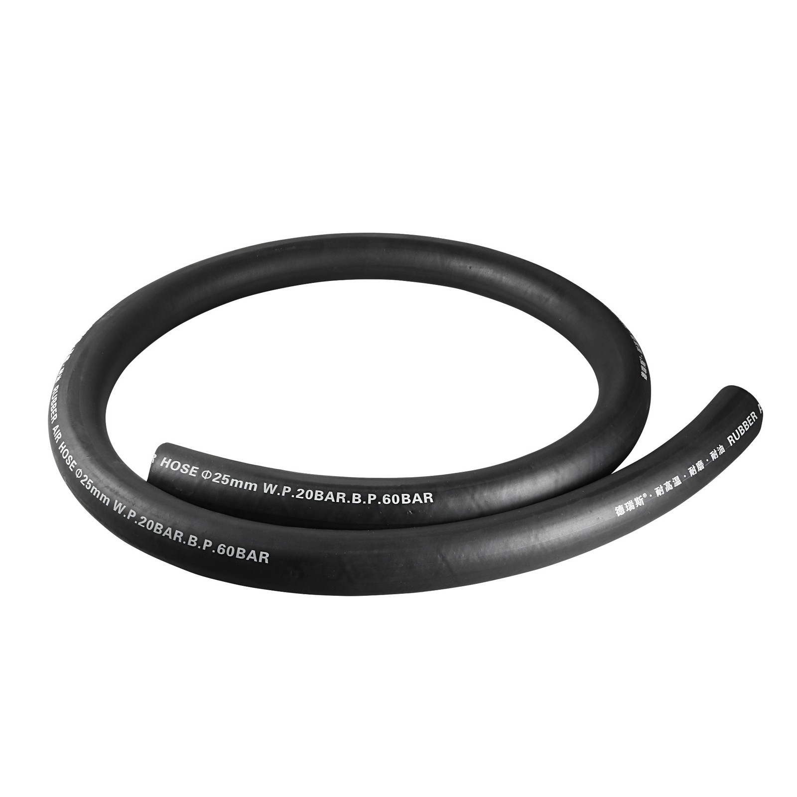 1″ ID Fuel Line Hose, 1 7/16″ OD 5ft Black Rubber Oil Hose for Fuel System
