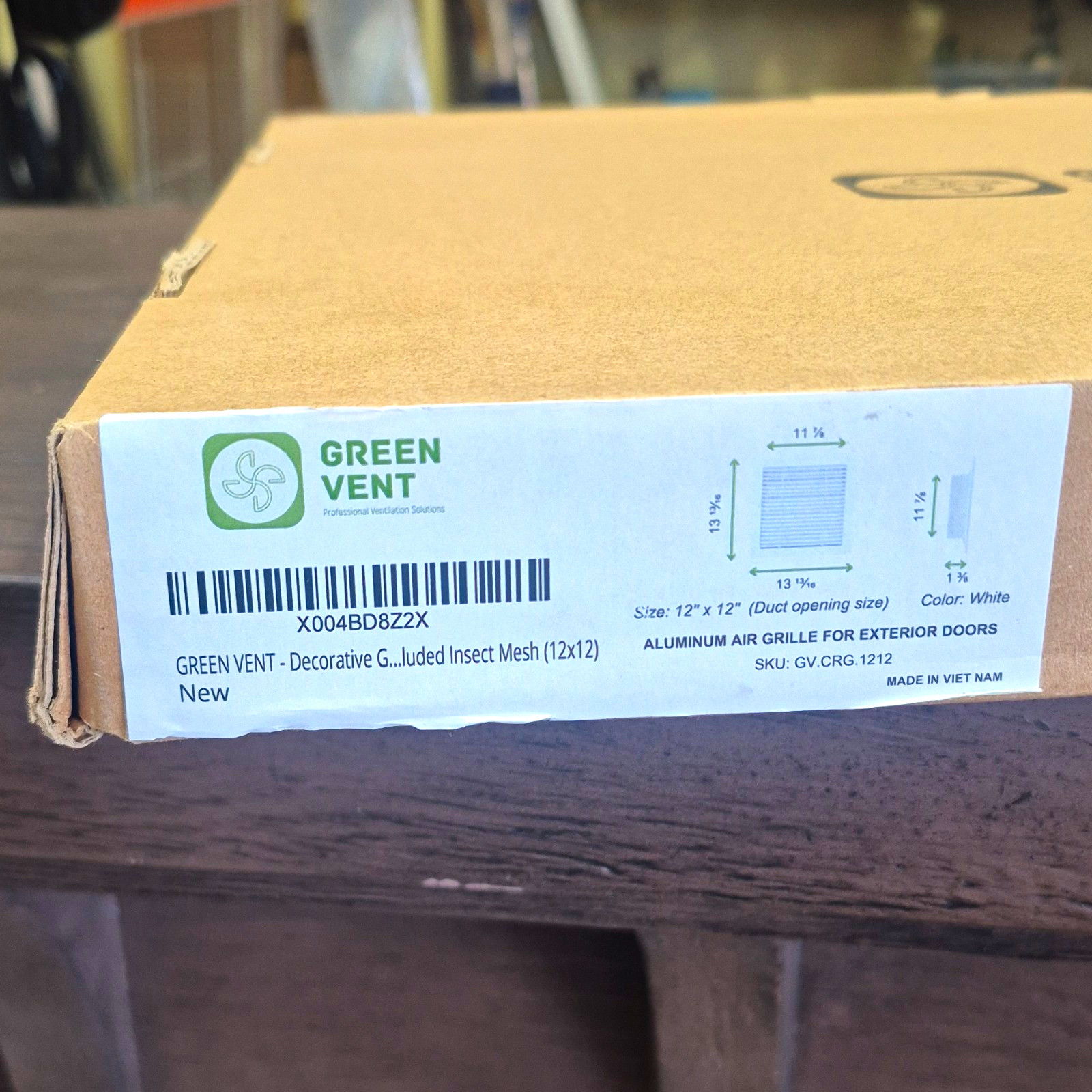 Green Vent GV.CRG.1212 12×12 White Aluminum Square Vent Cover w/ Insect Mesh