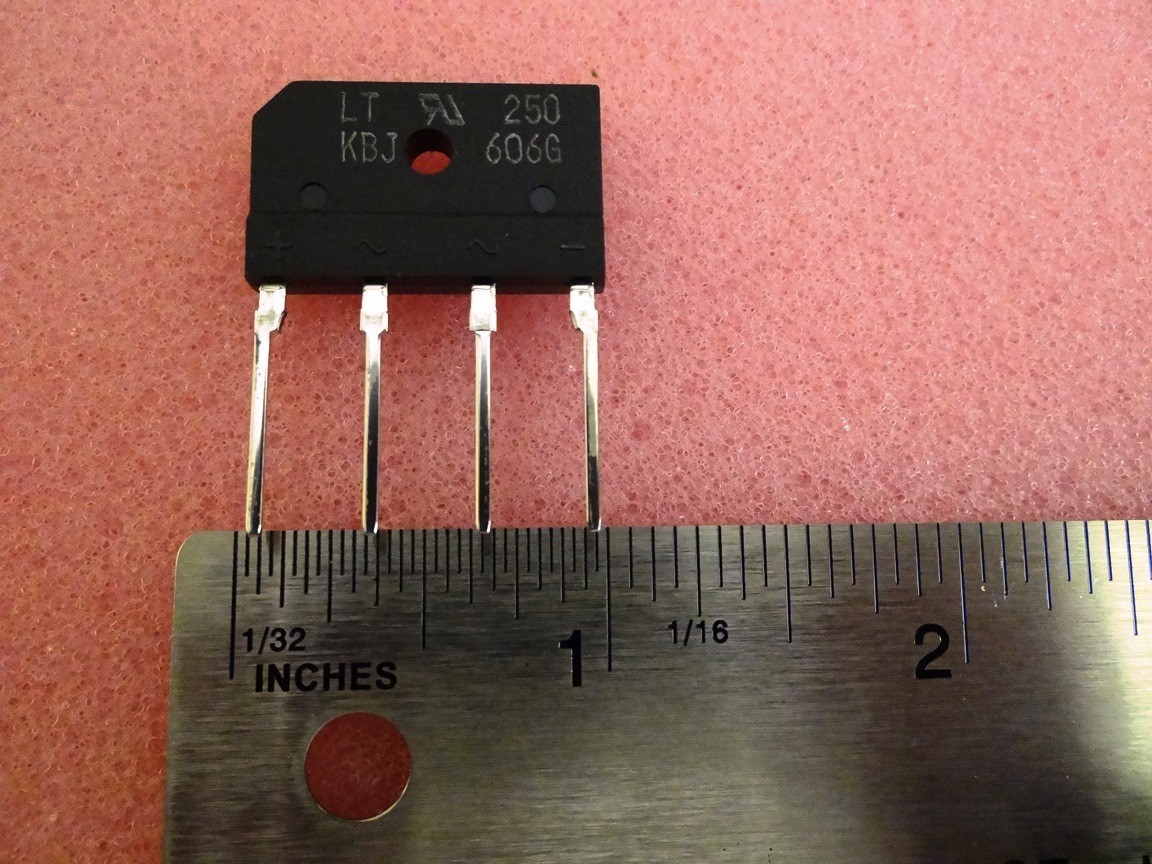 Lot of 2 – Liteon Semi Bridge rectifier KBJ-606G KBU-606 600V 6A KBJ606G