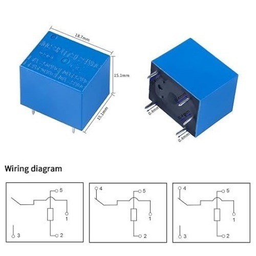 12V 24-Volt SPST Power Relay Module PCB Type 5-Pin Mini Relay for Ci Size: 24V