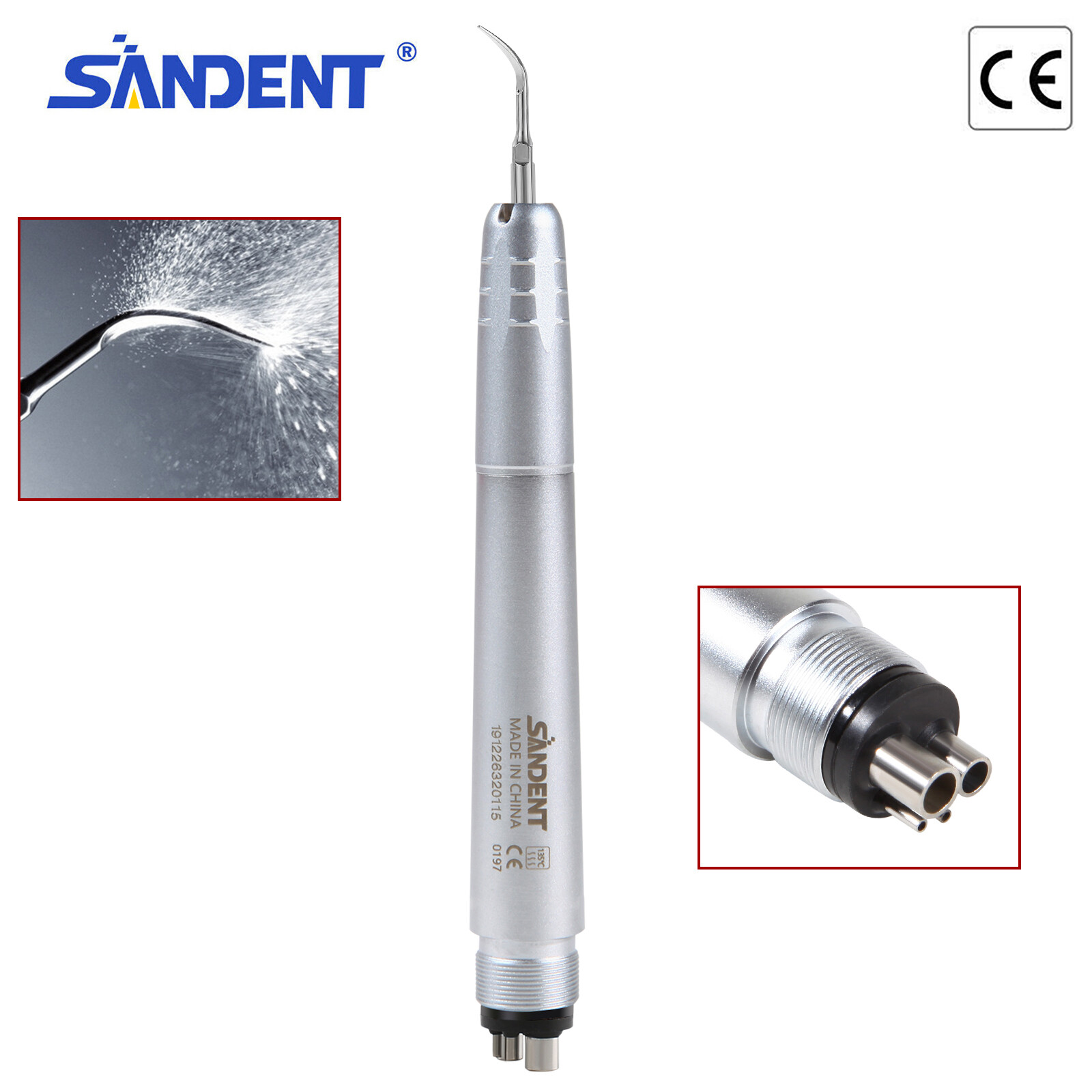 Dental Ultrasonic Air Scaler Handpiece 4 Hole +Scaling Perio Tips G1,G2,G4 SA