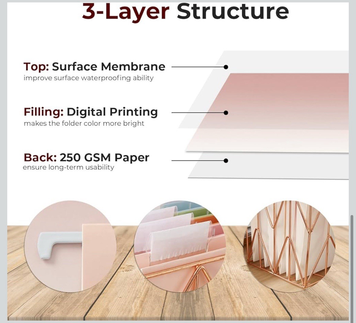 6 Pack Letter Size File Folders Organizer For Filling Cabinet Office Peach