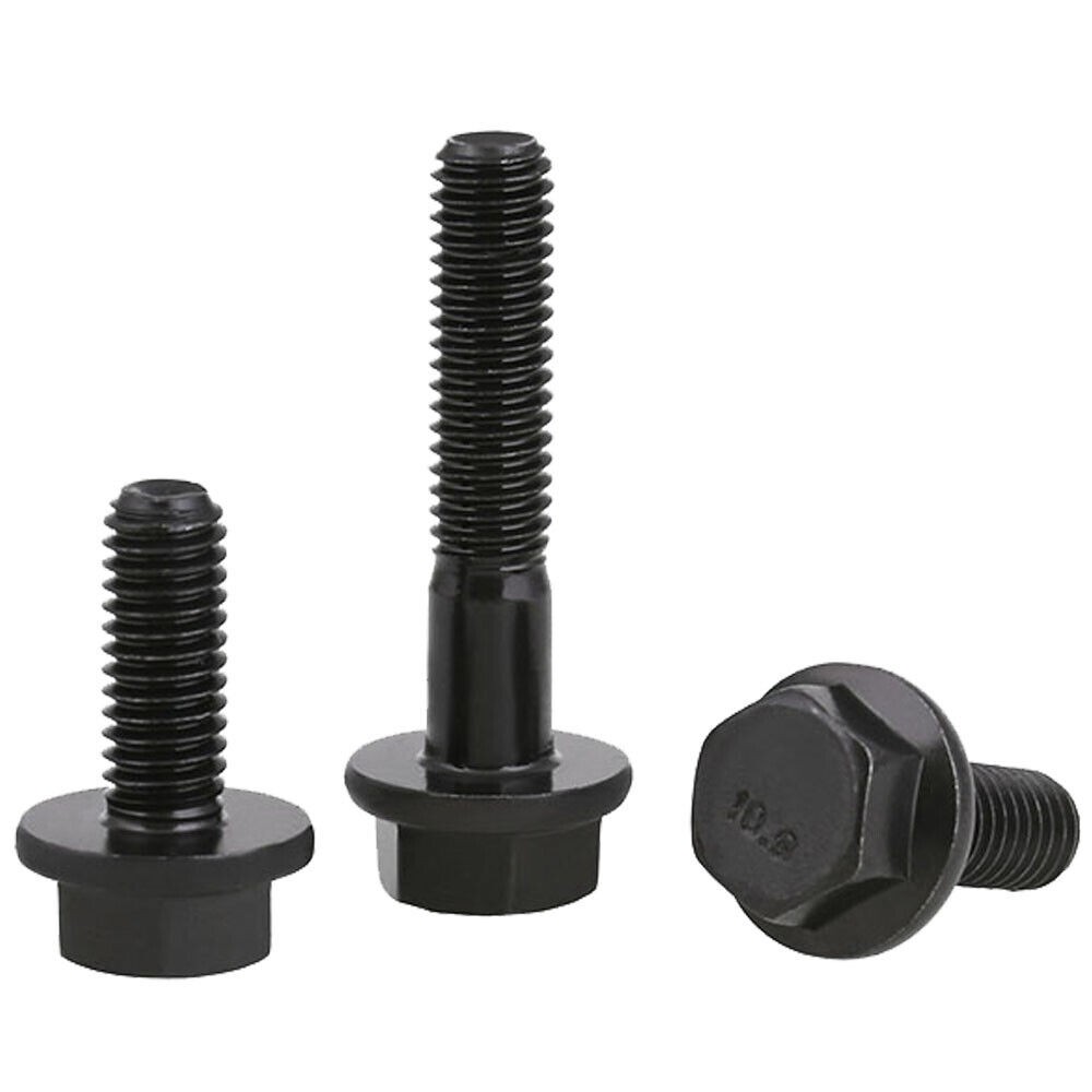 M12 – 1.25 Fine Thread Grade 10.9 Hex Head Flange Screws Frame Bolts Black Oxide