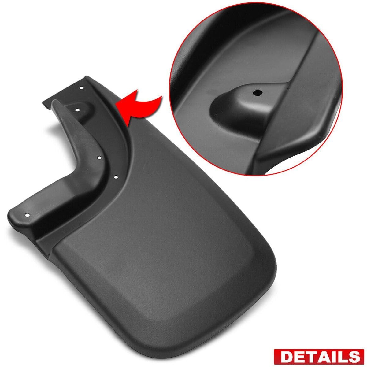 Front Rear Splash Guards Flaps with Fender Flares Heavy-Duty Black 03RSA2012ZBK