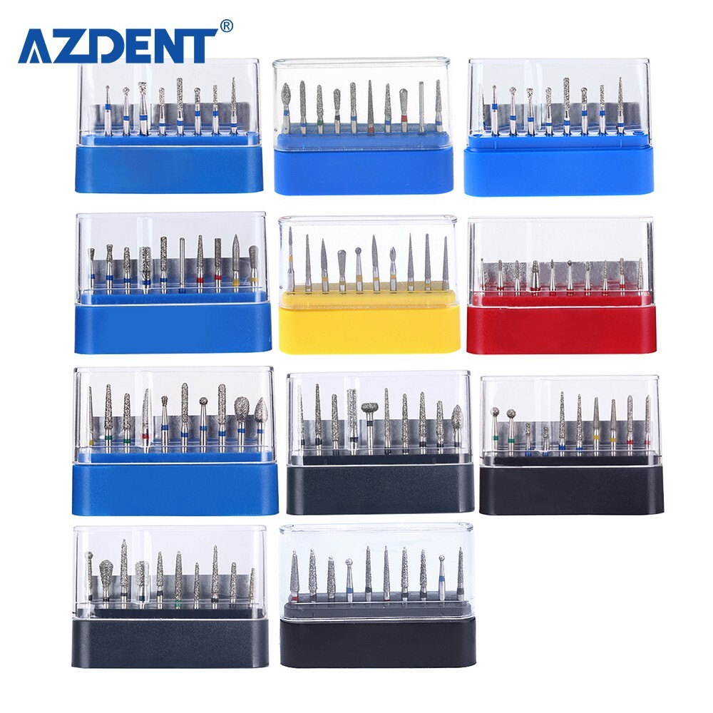 10 Boxes Mango de alta velocidad de diamante ultragrueso dental FG1.6mm 450,000