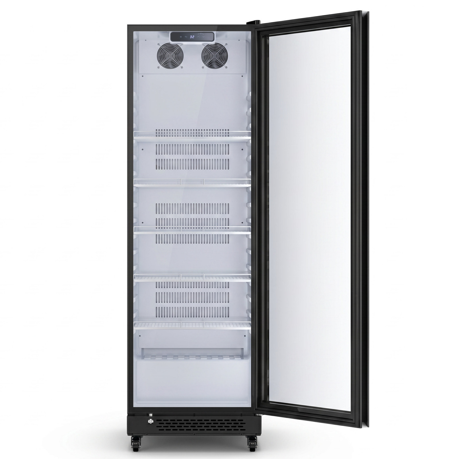Yeego Drink Display Cooler Commercial Glass Door Merchandiser Store Fridge Black
