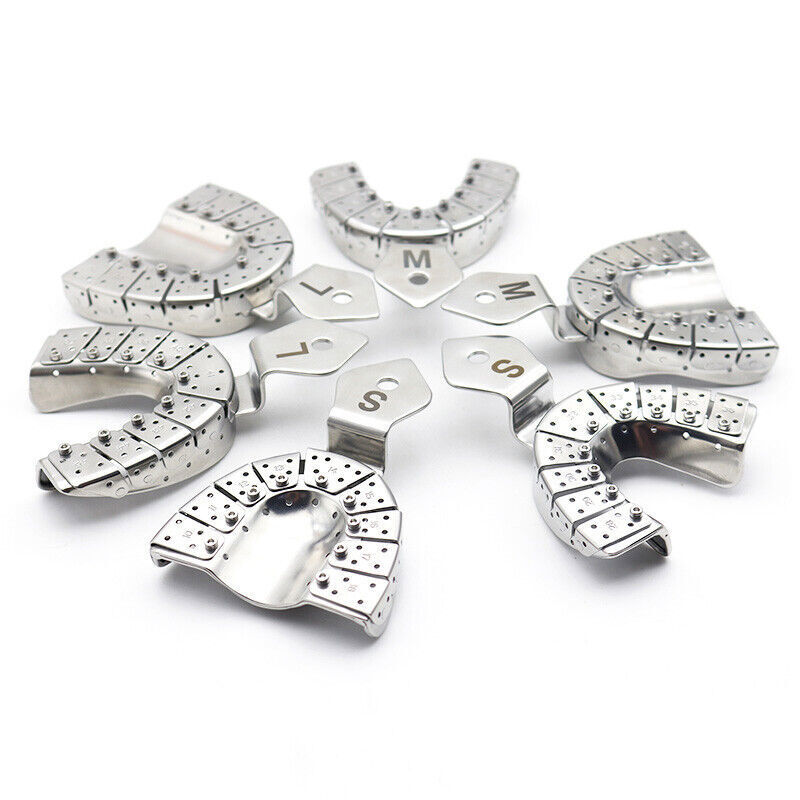 Stainless steel Dental Impression Tray for Implant Analogues Upper+ Lower S M L