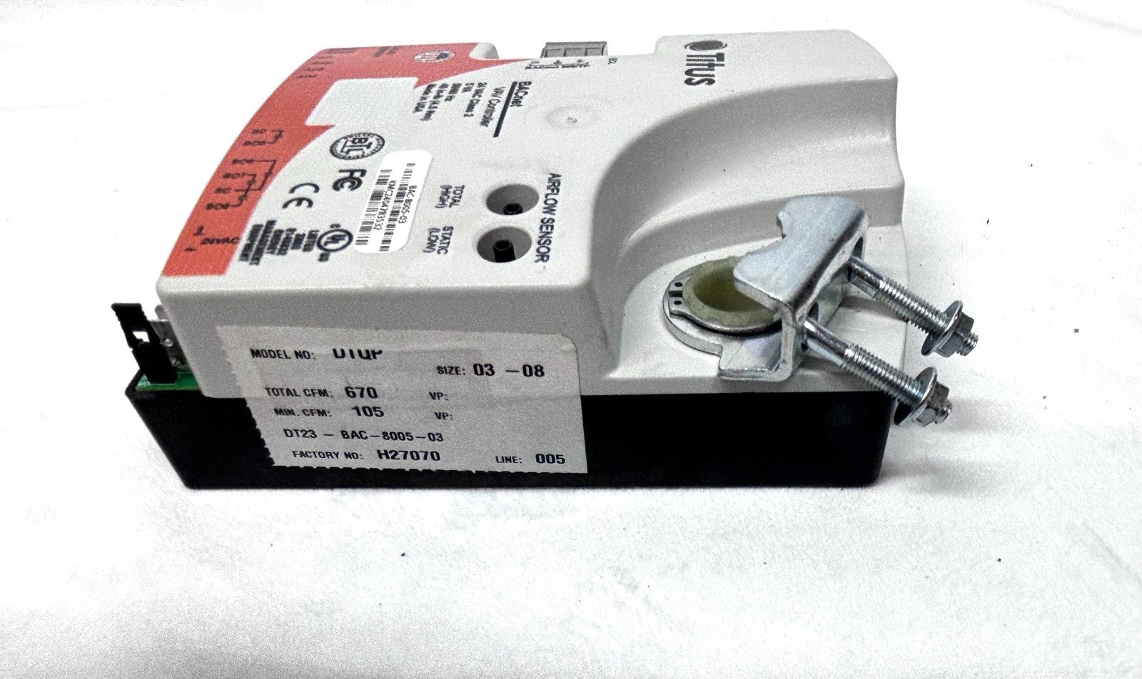 Titus BAC-8005-03 BACnet VAV Controller Actuator 40 in-lb