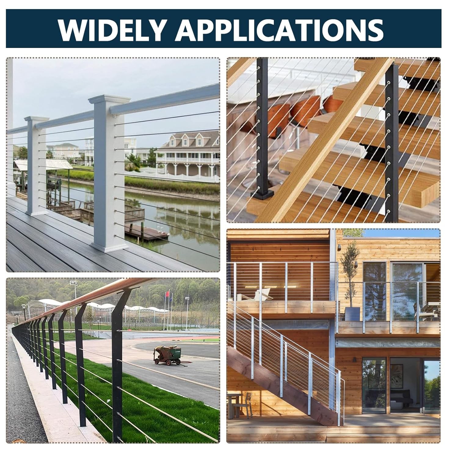 66 Pcs 1/8 inch Cable Railing Protector Sleeves for Wire Railing Deck Cable
