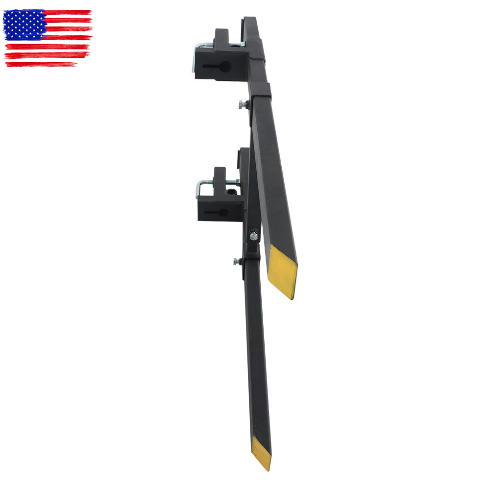 4000Lbs 60″ Tractor Clamp On Pallet Forks Bucket Quick Attach W/ Stabilizer Bar