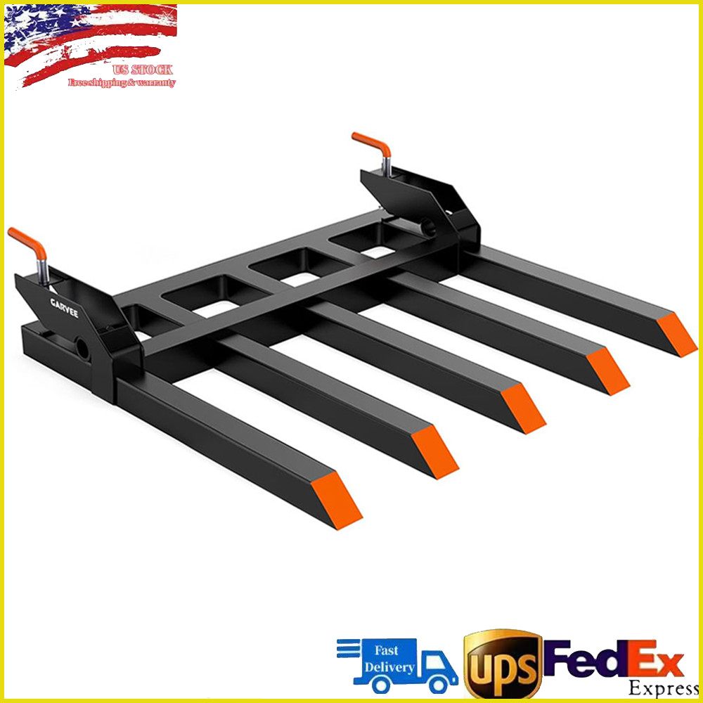 Clamp on Debris Forks Fit 48″ Bucket 2500lbs Pallet Forks for Tractor Attachment