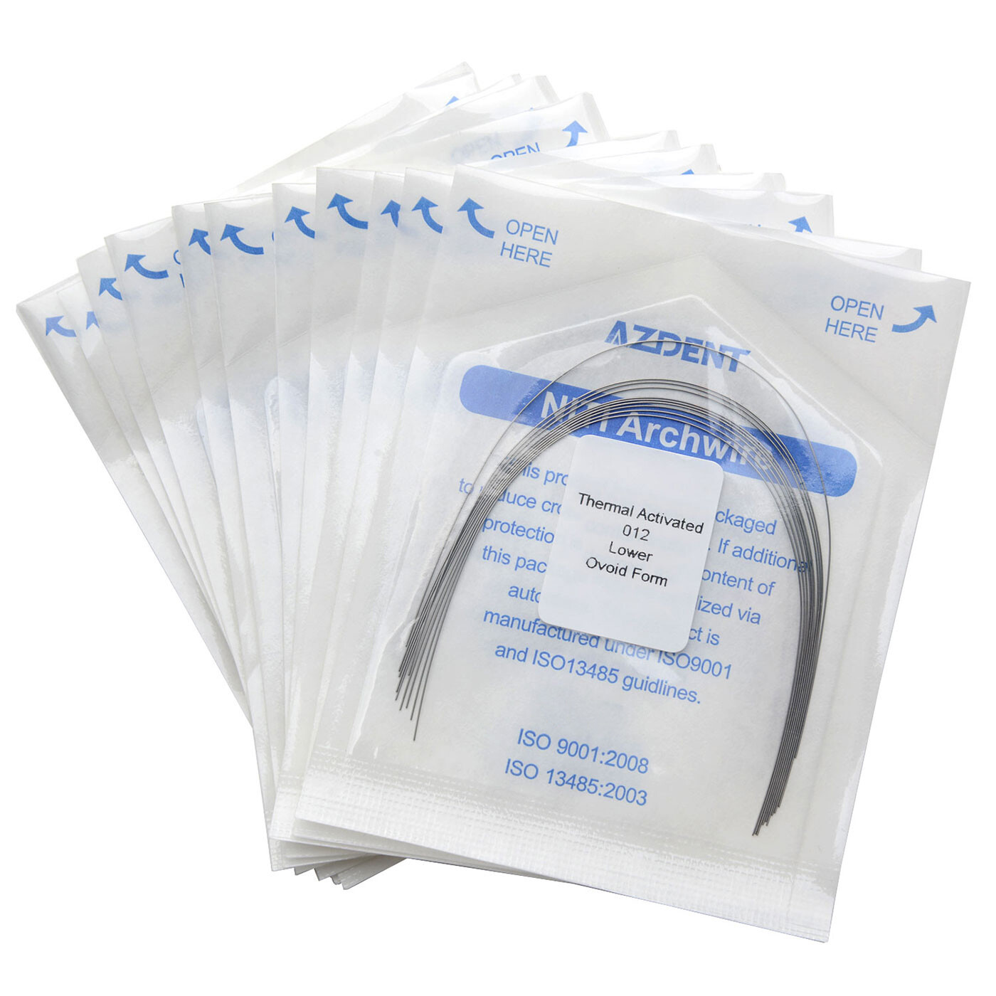 Dental Orthodontics Heat Thermal Activated Niti Arch Wire Ovoid/Nature AZDENT