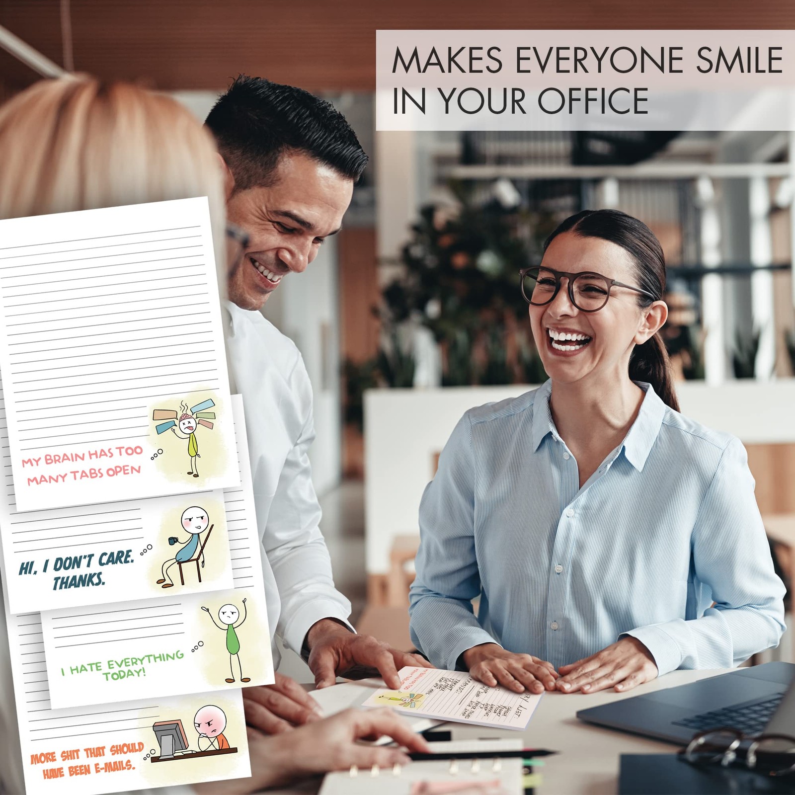 Funny Office Notepads 4.25 x 5.5 Inch White Hilarious Gift