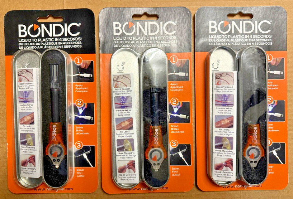 3-PACK Bondic Repair Anything 100% Non Toxic Liquid Plastic Welder – SK001