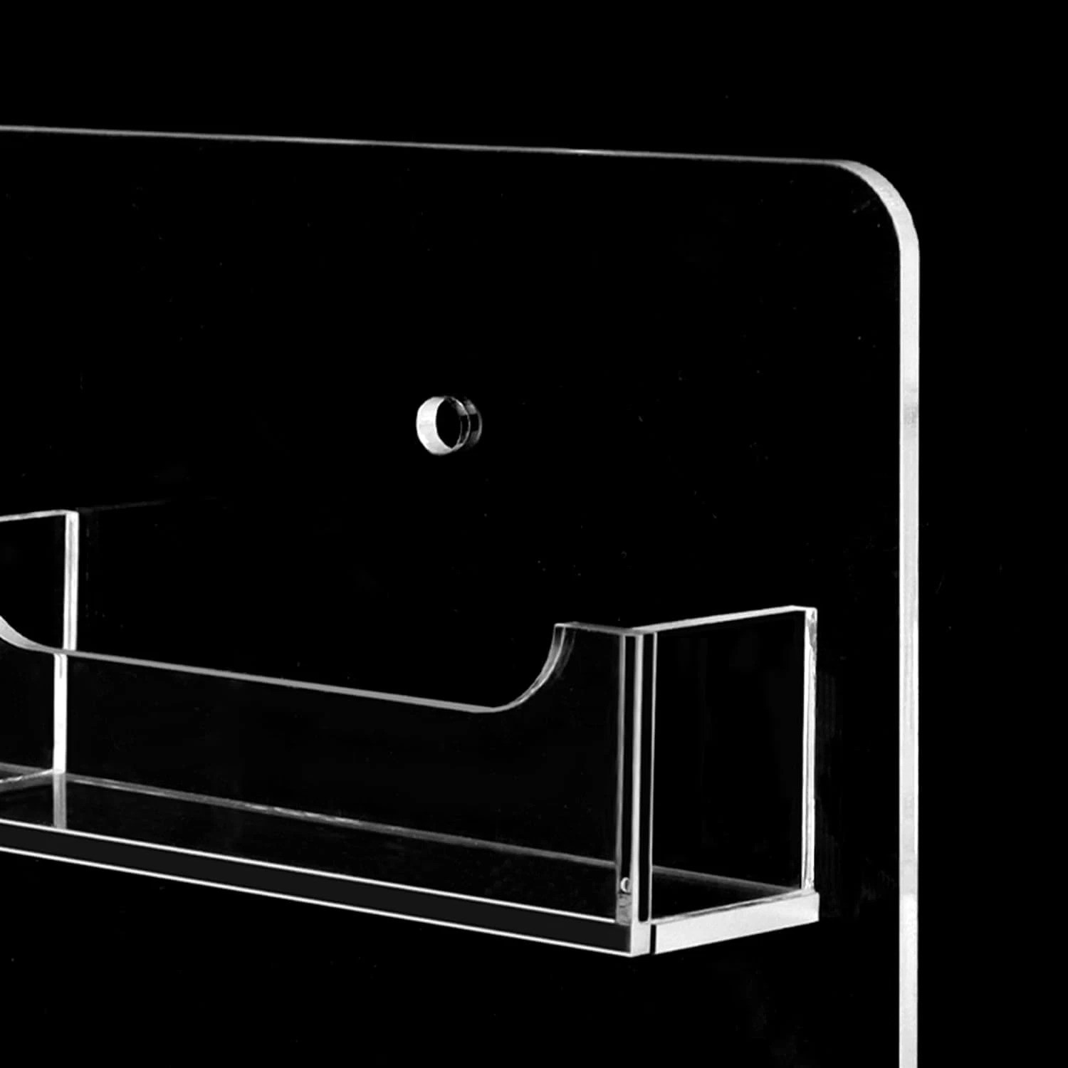 Acrylic Business Card Holder Wall Mount – 16 Pockets, Clear Sticker Display Rack