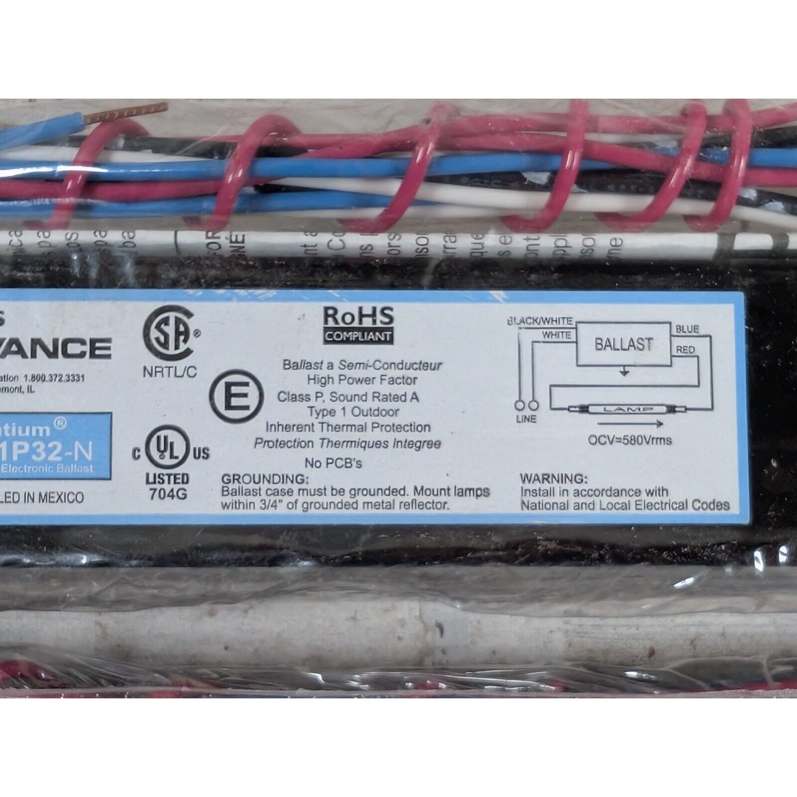 Lot of 2 Philips Advance Centium ICN-1P32N Fluorescent Ballast 120v to 277v