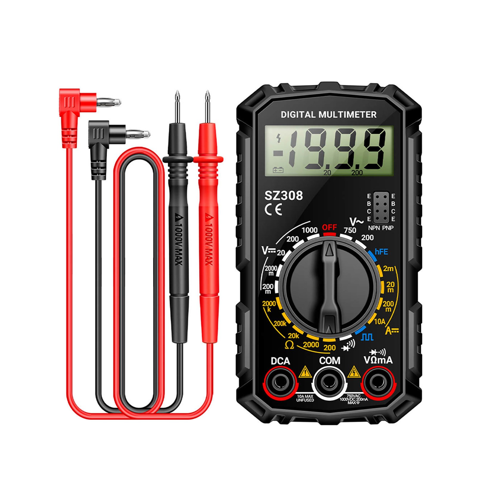 Auto Manual Multimeter for DC AC Voltage Current Resistance Diode Wave Output
