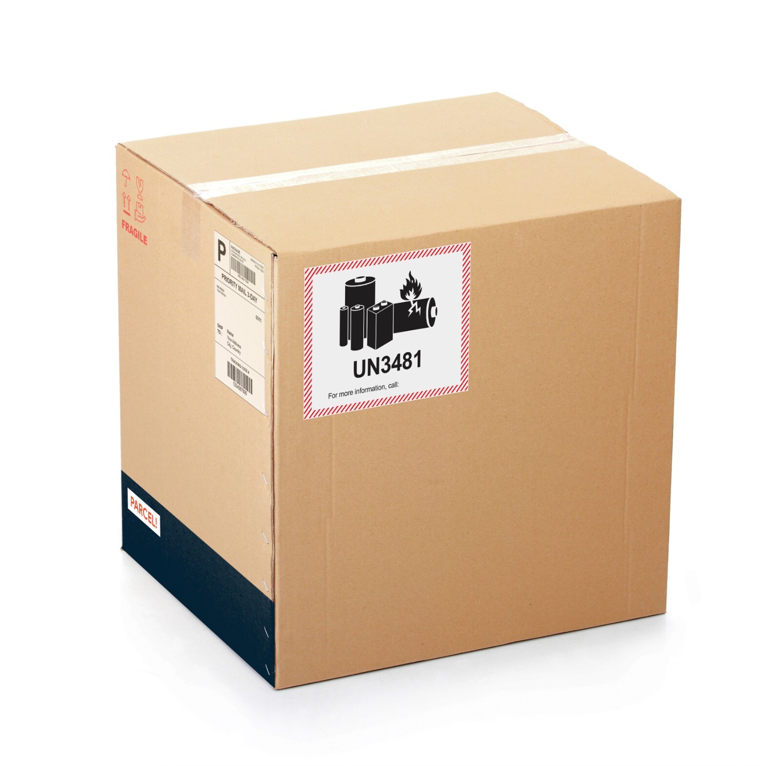 Lithium Battery UN3481 Shipping Labels, 4.375″ x 4.75″ – 1000 Labels (2 Rolls)!