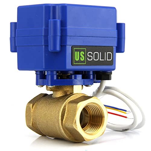 U.S. Solid Motorized Ball Valve 1/2 inch Brass 9-24V AC/DC