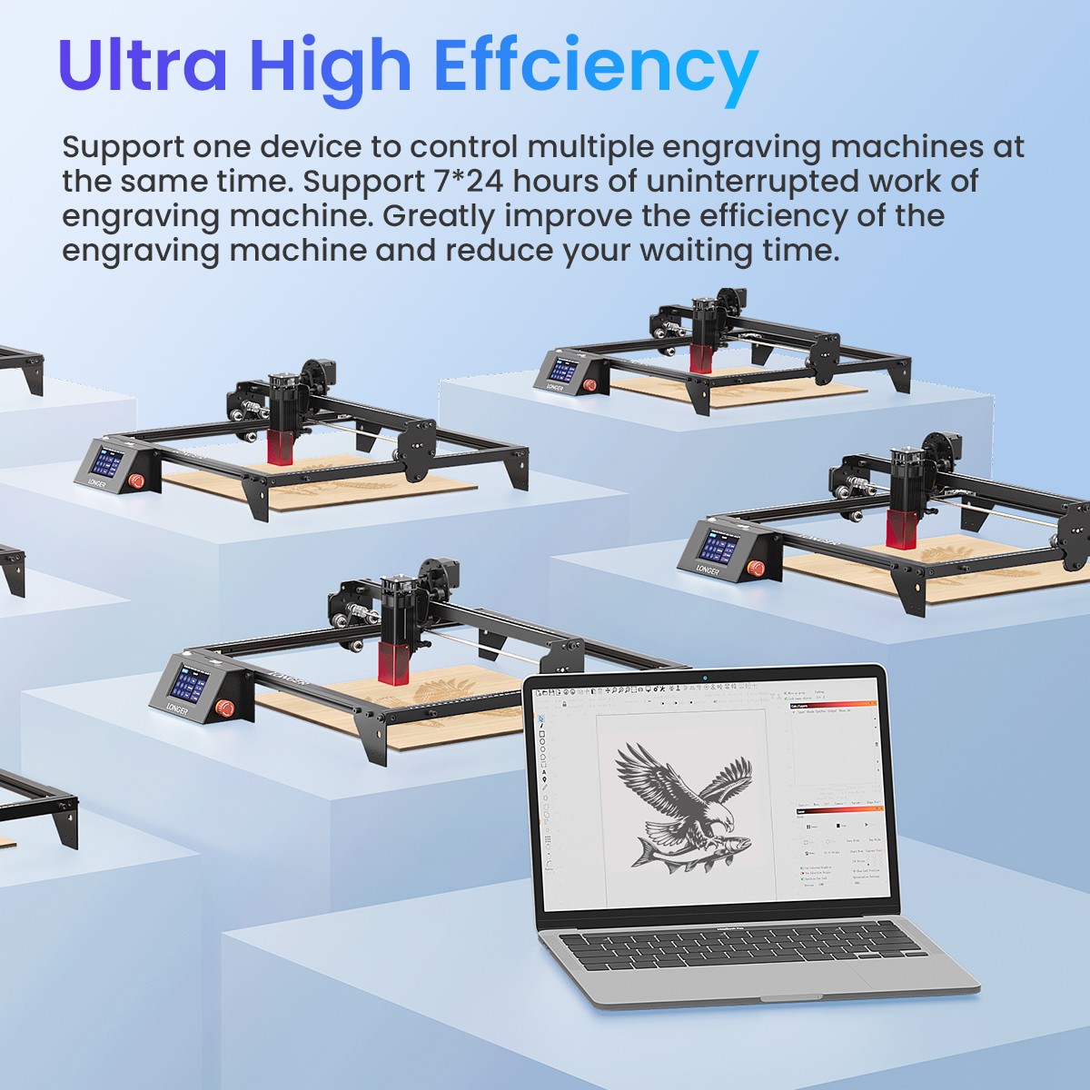 Longer Ray5 5W Laser Engraver, 60W Laser Cutter and High Precision Laser Engrave