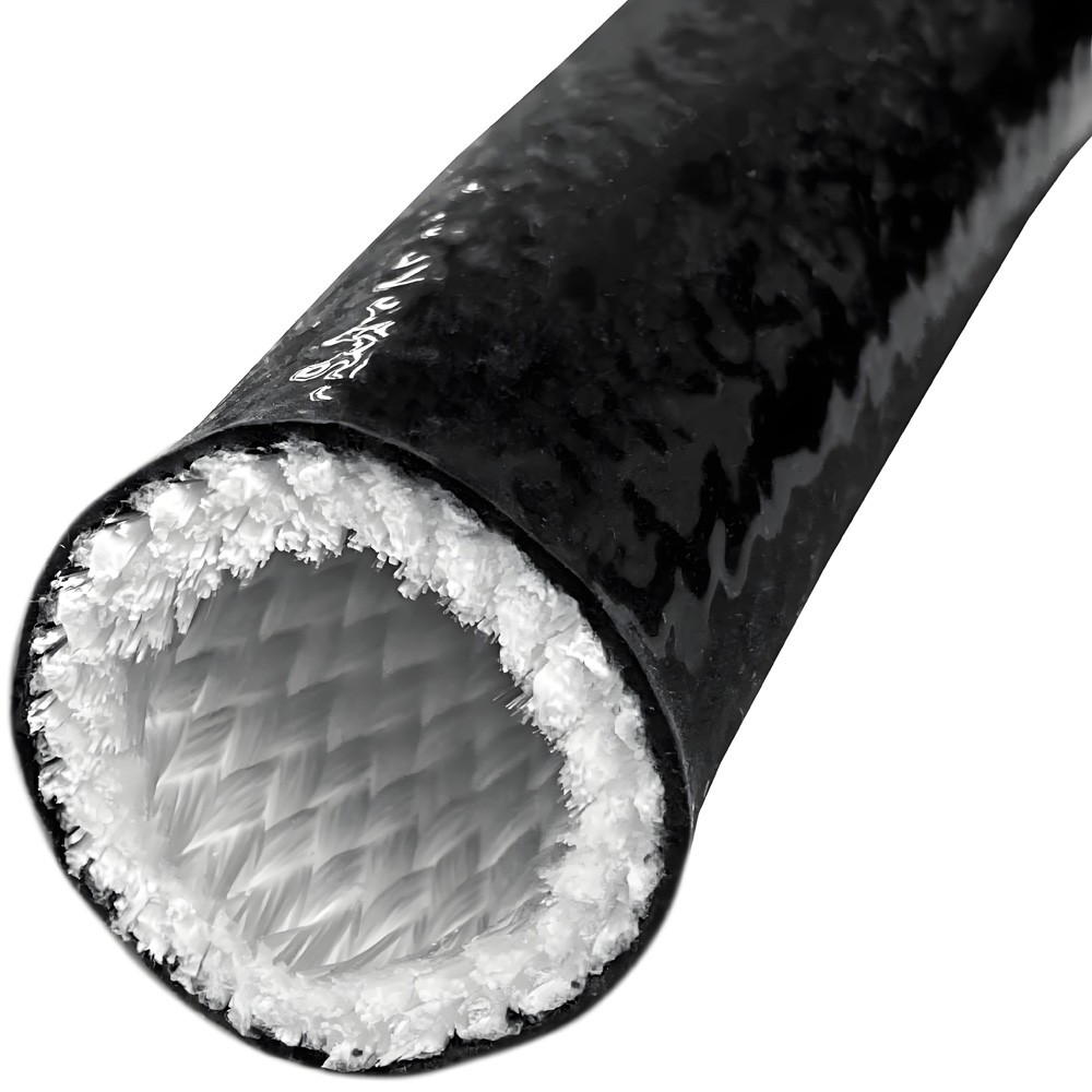 Silicone/ Fibreglass Fire Sleeving Black Protective Heat Shield Sleeve 4mm-100mm