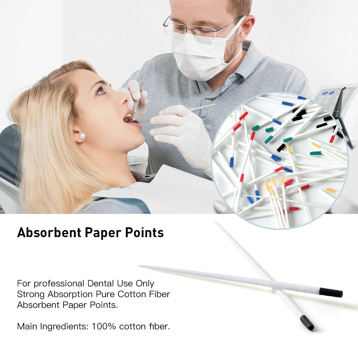 AZDENT Dental Endodontic Root Canal Absorbent Paper Points 0.04 Taper 15#-40#