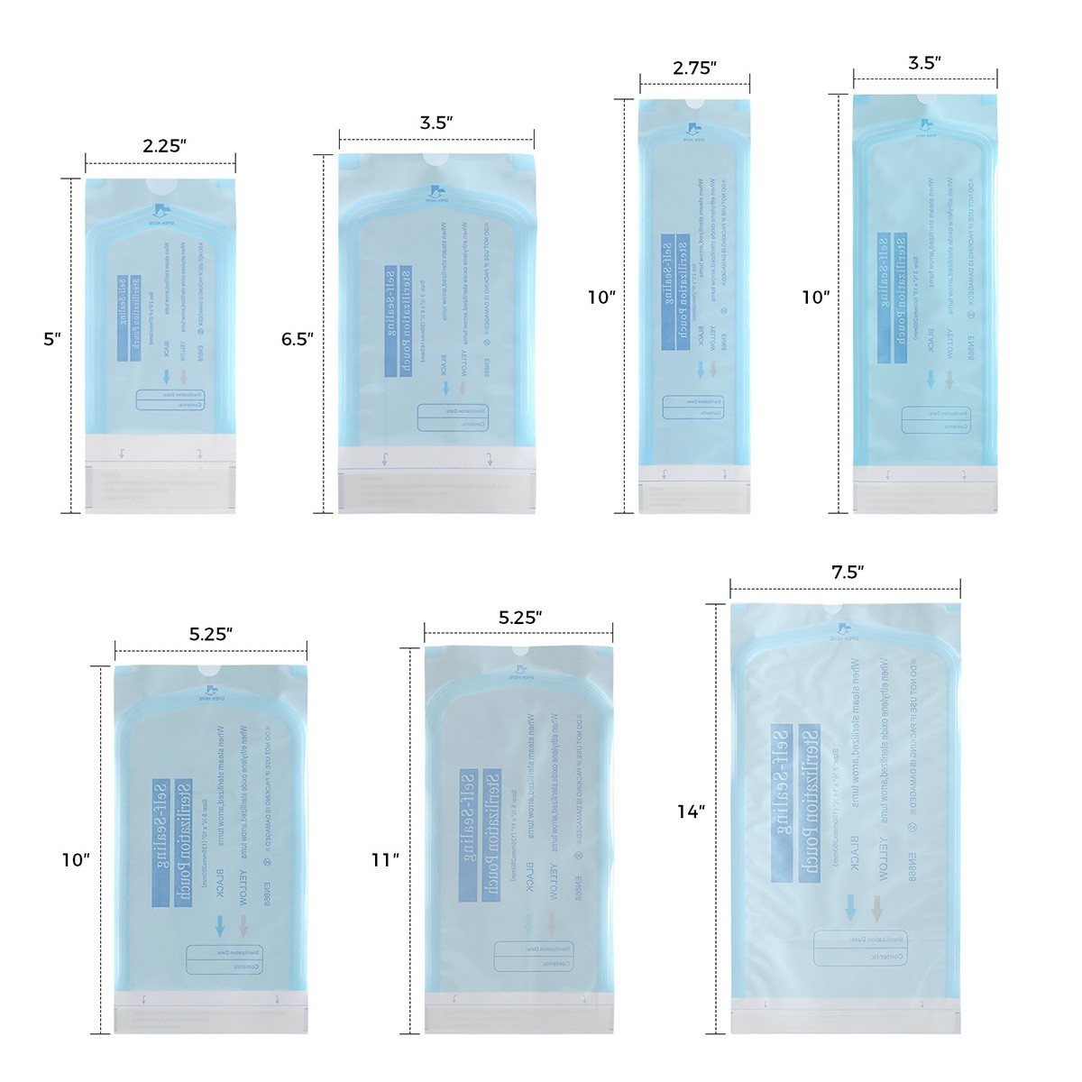 Medical Dental Self Sterilization Pouches Autoclave Sterilizer Bags Tattoo Nail