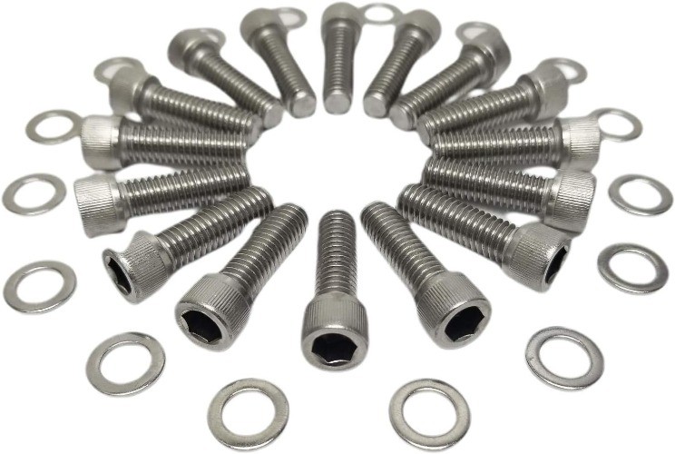 Stainless-Steel Intake Manifold Bolt Kit 3/8-16 1-1/4” BOLTS Compatible with V8