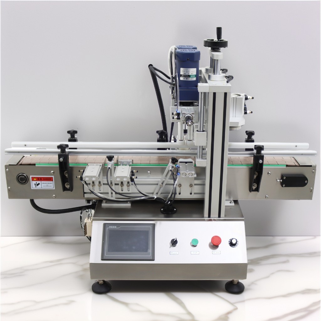 0.79-3.94»Desktop Conveyor Rubbing Capping Integrated Machine 10-30Bottles/min