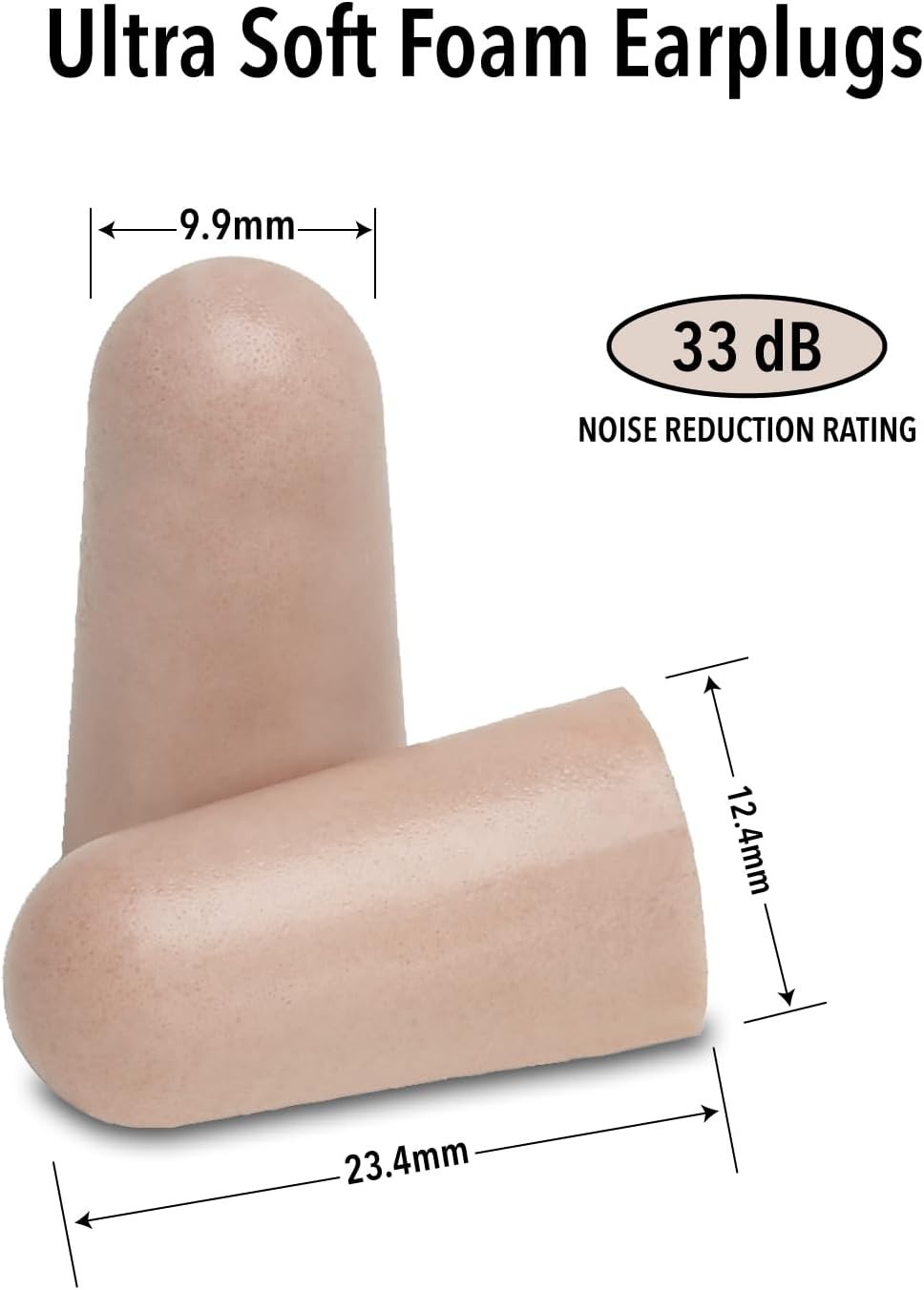 Disposable Foam Earplugs – 50 Pairs, Ultra Soft, 33dB NRR for Everyday Use