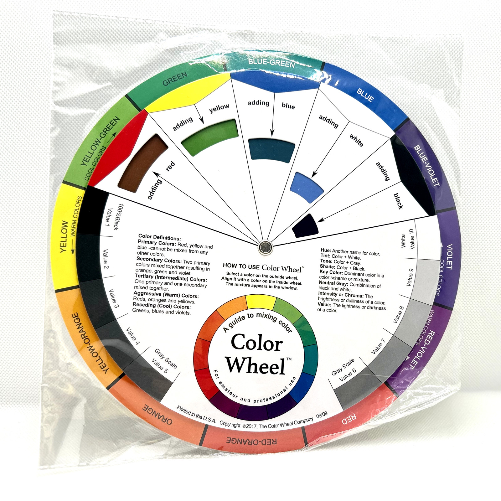 High Quality Rotating Color Wheel Mixing Guide LARGE SIZE 23cm Diameter