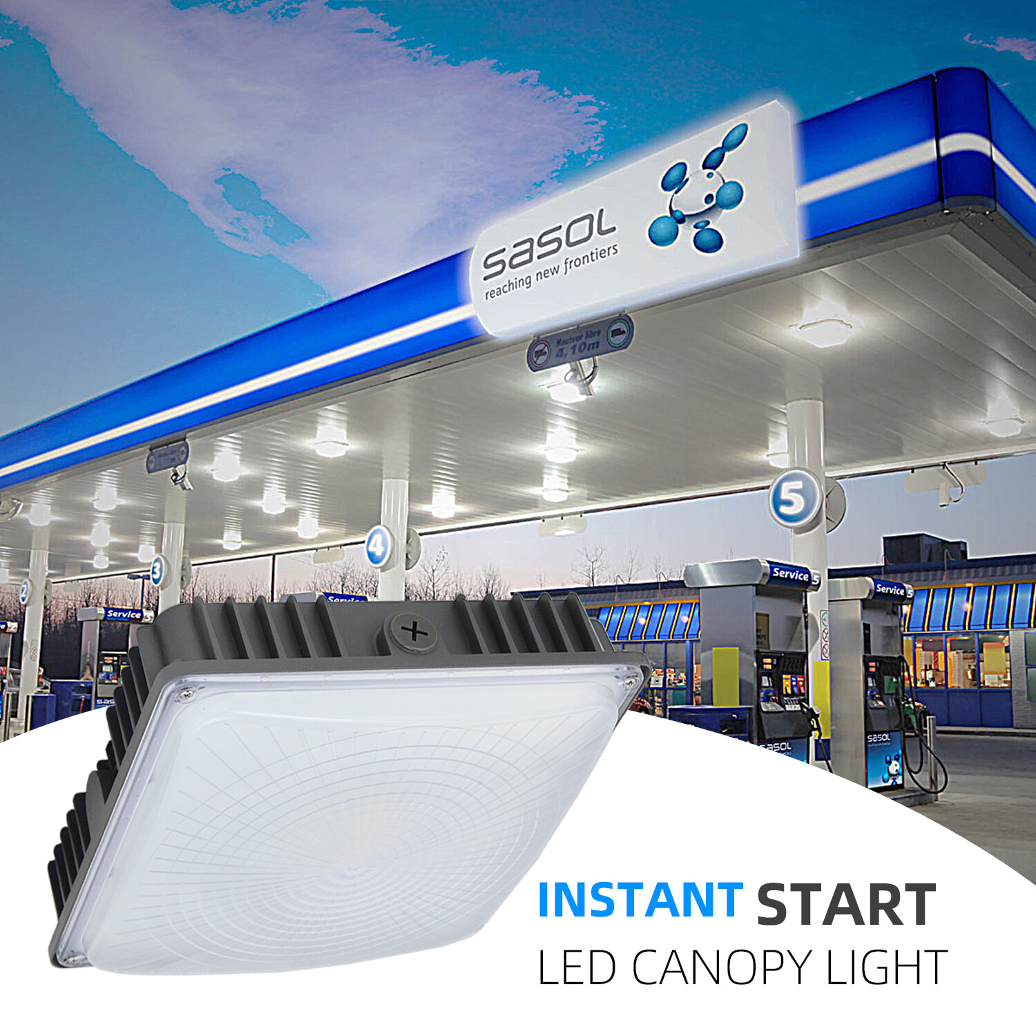 Outdoor Gas Station LED Canopy Garage Light 70W Parking Lot Street Light 4PACK