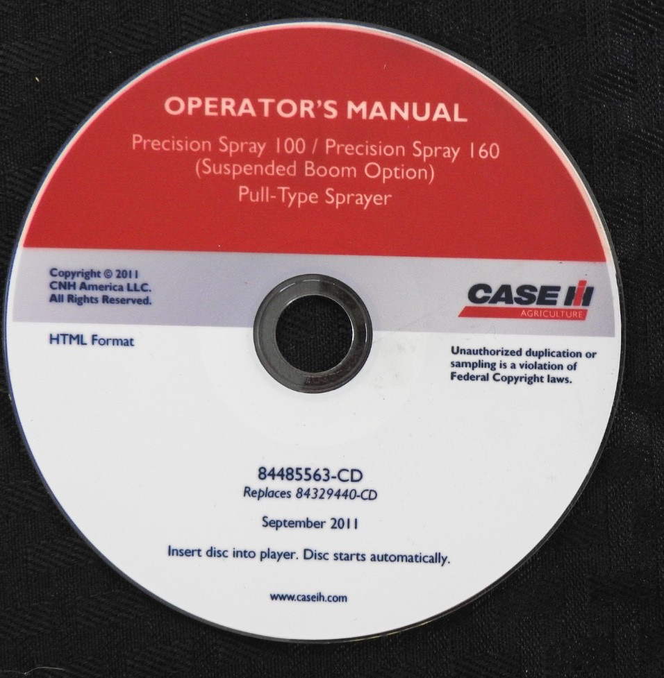 2009-16 Genuine CASE IH Precision Spray 100 160 Sprayer Operators Owners Manual